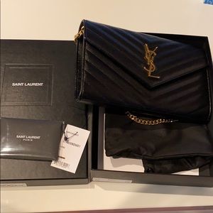 Sold!!! Saint Laurent medium monogram chain wallet